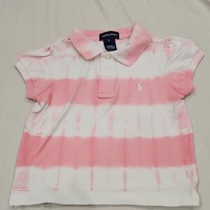 Ralph Lauren Pink and White Kids Polo Shirt